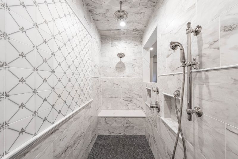 Luxurious Shower Floor with Textured Tiles